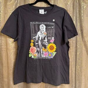 Dolly Parton Dark Gray Rainbow Floral Short Sleeve Graphic T Shirt XL NWT
